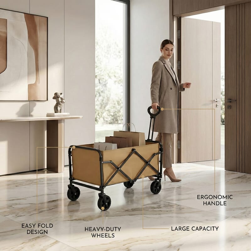Livmore Folding Pushcart - Khaki