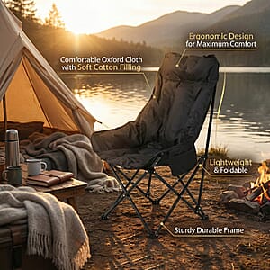 Livmore Black Cotton Filled Camping Chair