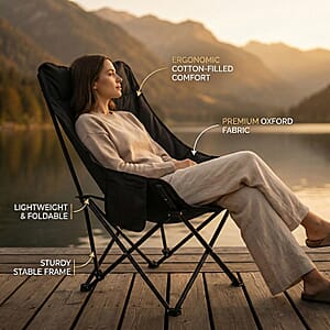 Livmore Black Cotton Filled Camping Chair