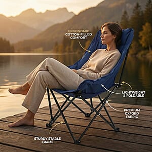 Livmore Blue Cotton Filled Camping Chair