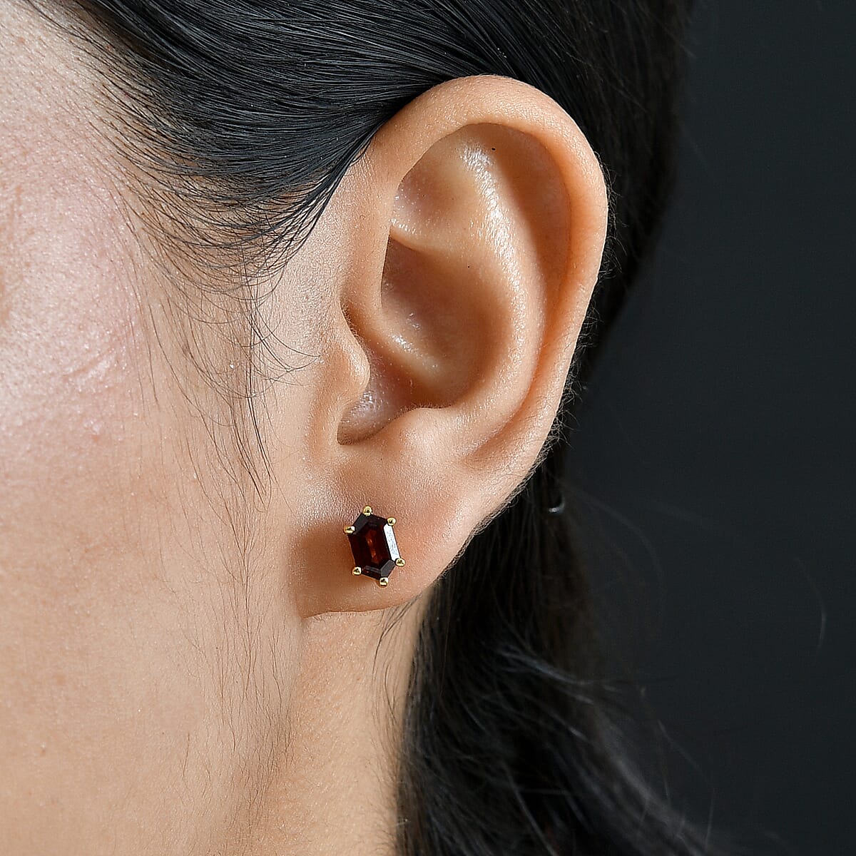 D'Joy Premium Mozambique Garnet 2.35 ctw Earrings in 18K Vermeil Yellow Gold Over Sterling Silver image number 2