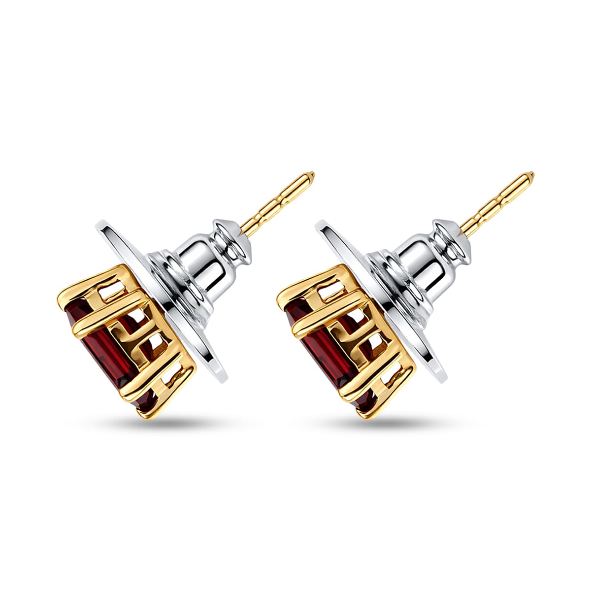 D'Joy Premium Mozambique Garnet 2.35 ctw Earrings in 18K Vermeil Yellow Gold Over Sterling Silver image number 3