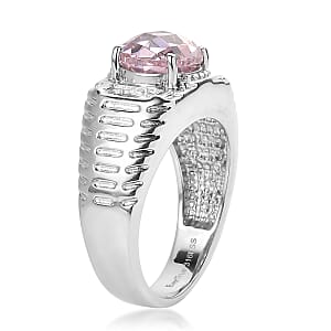 EverTrue Simulated Pink Diamond Men's Ring in Stainless Steel (Size 9.0) 5.30 ctw