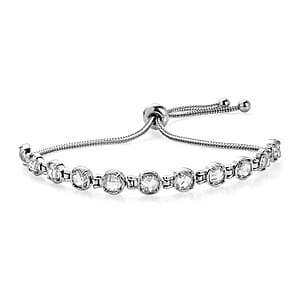 EverTrue Simulated Diamond Fancy Bracelet in Stainless Steel (10.50 In)