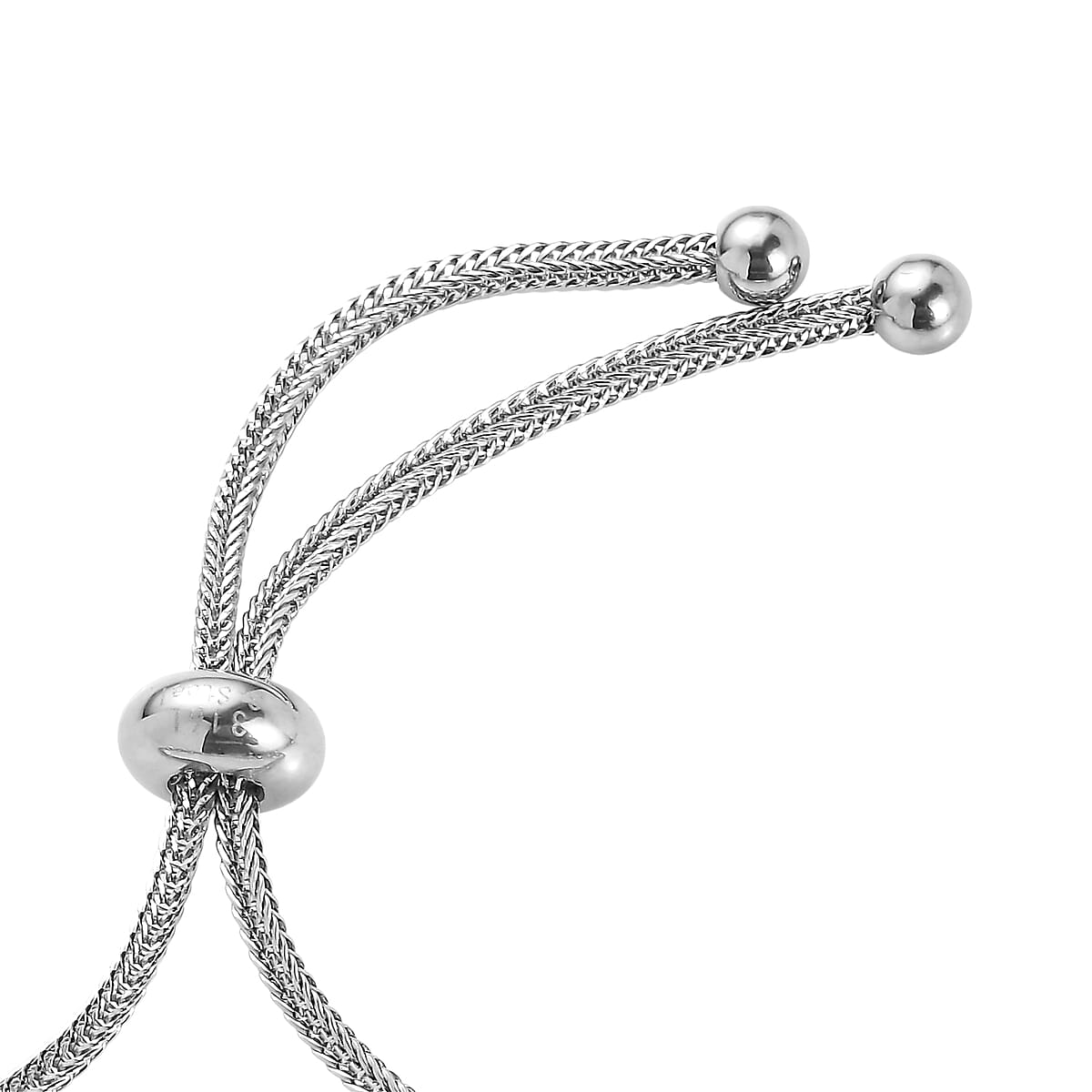EverTrue Simulated Diamond Fancy Bracelet in Stainless Steel (10.50 In) image number 3