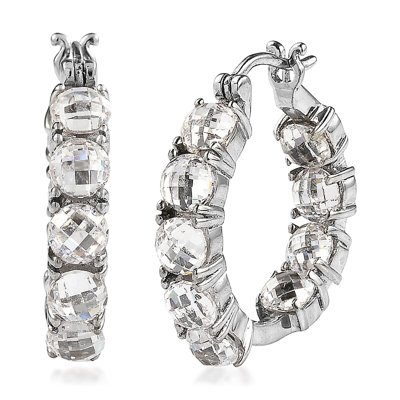 EverTrue Simulated Diamond Earrings in Stainless Steel