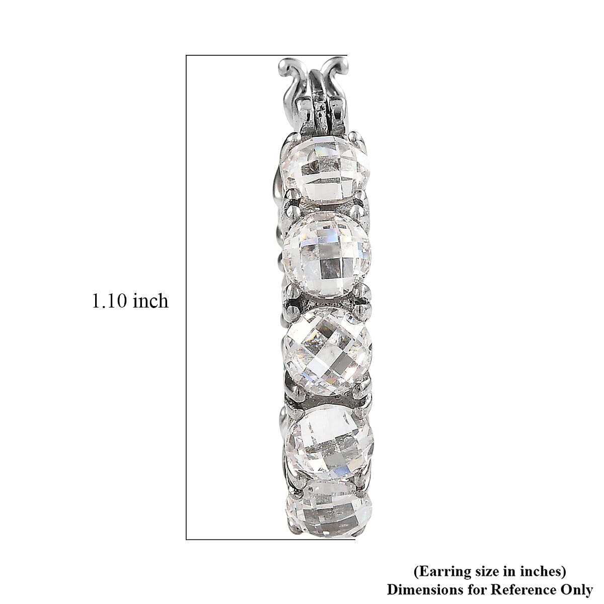 EverTrue Simulated Diamond Earrings in Stainless Steel image number 4