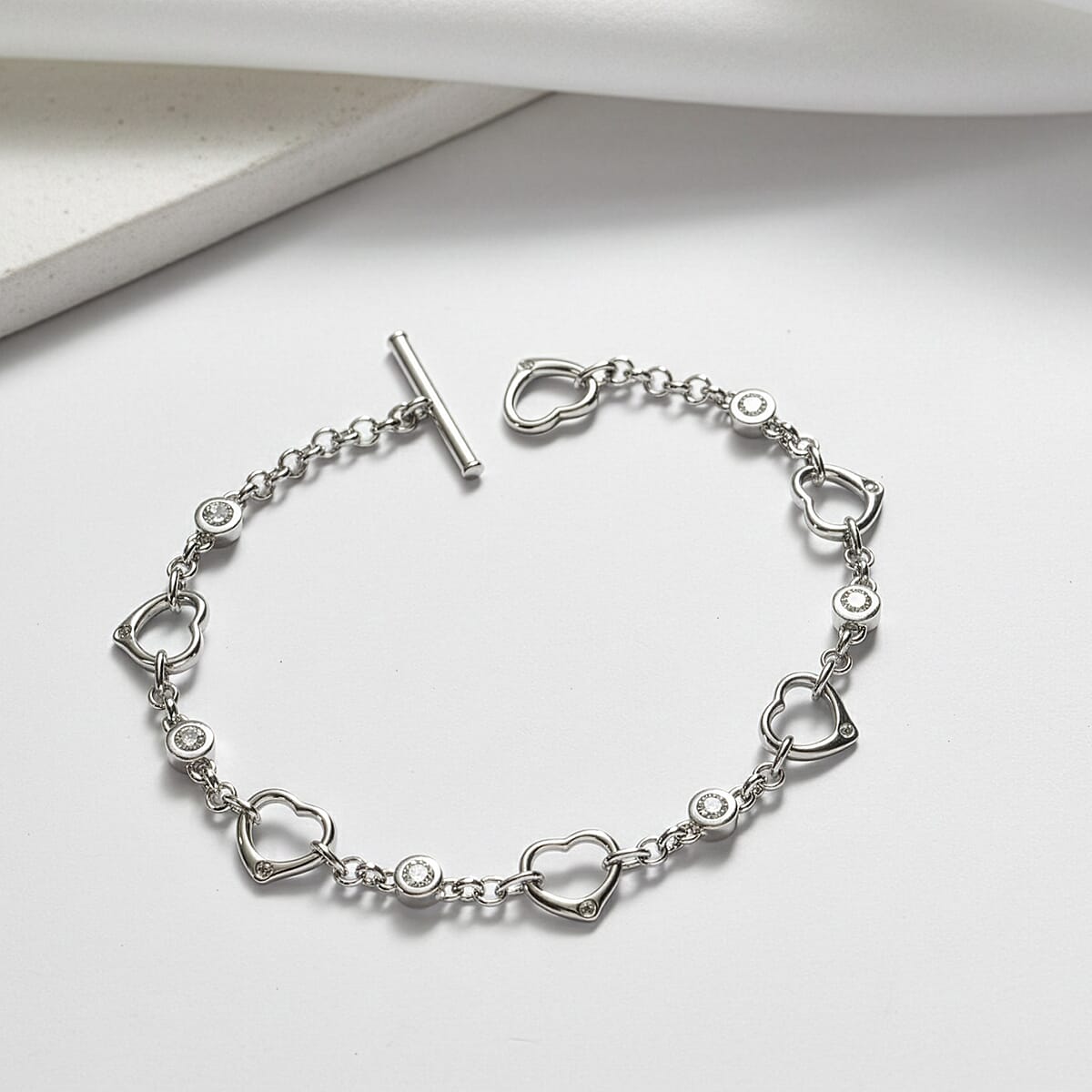 EverTrue Moissanite Bracelet in Platinum Bond (7.25 In) 0.75 ctw image number 1