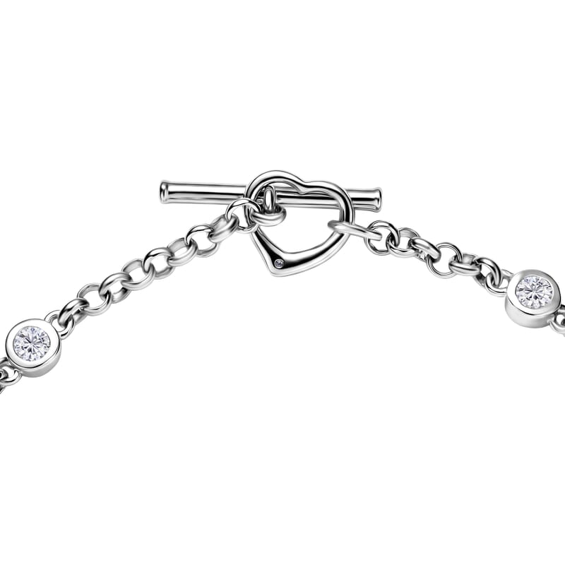 EverTrue Moissanite 0.75 ctw Forever Linked Hearts Bracelet in Platinum Bond (7.25 In)