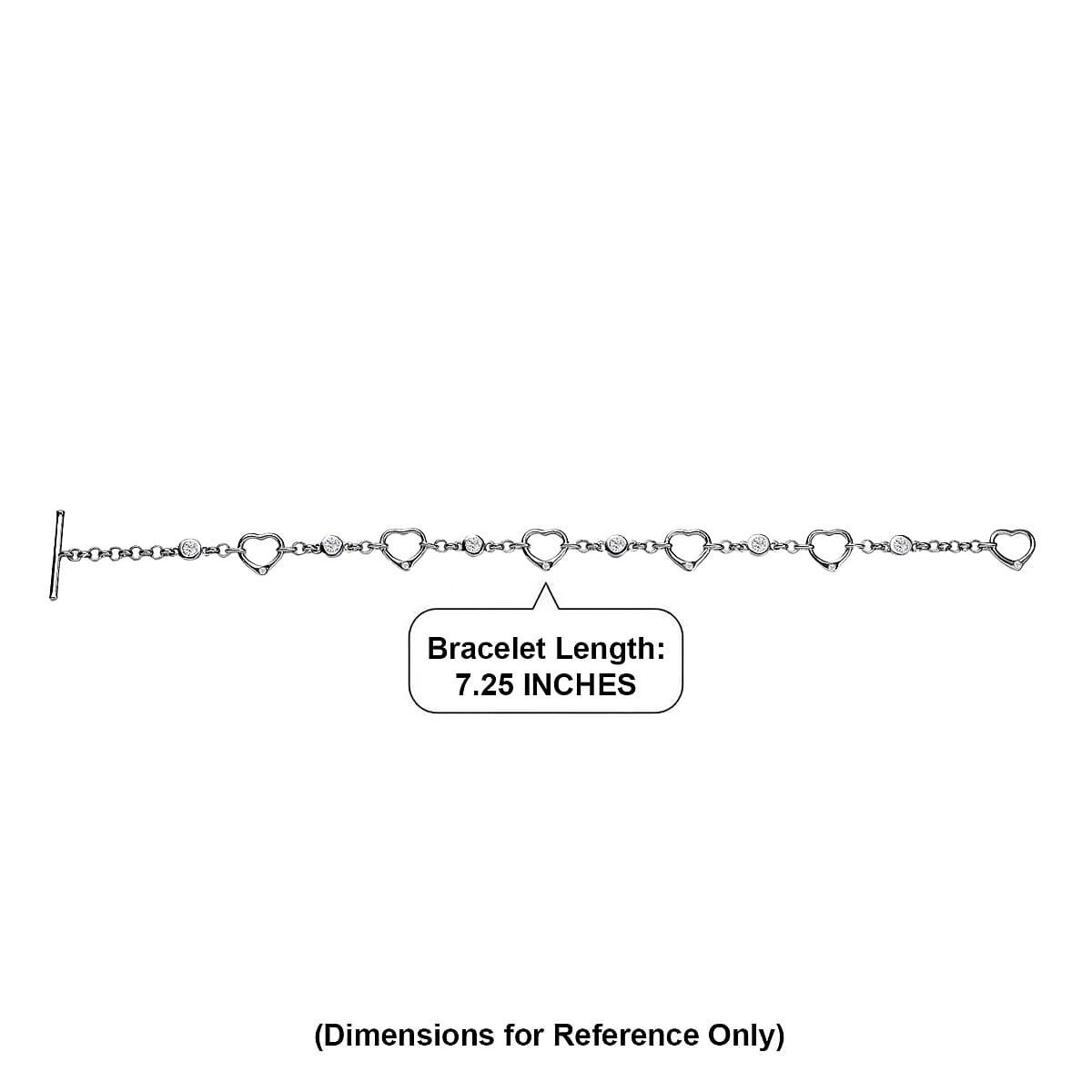 EverTrue Moissanite Bracelet in Platinum Bond (7.25 In) 0.75 ctw image number 4