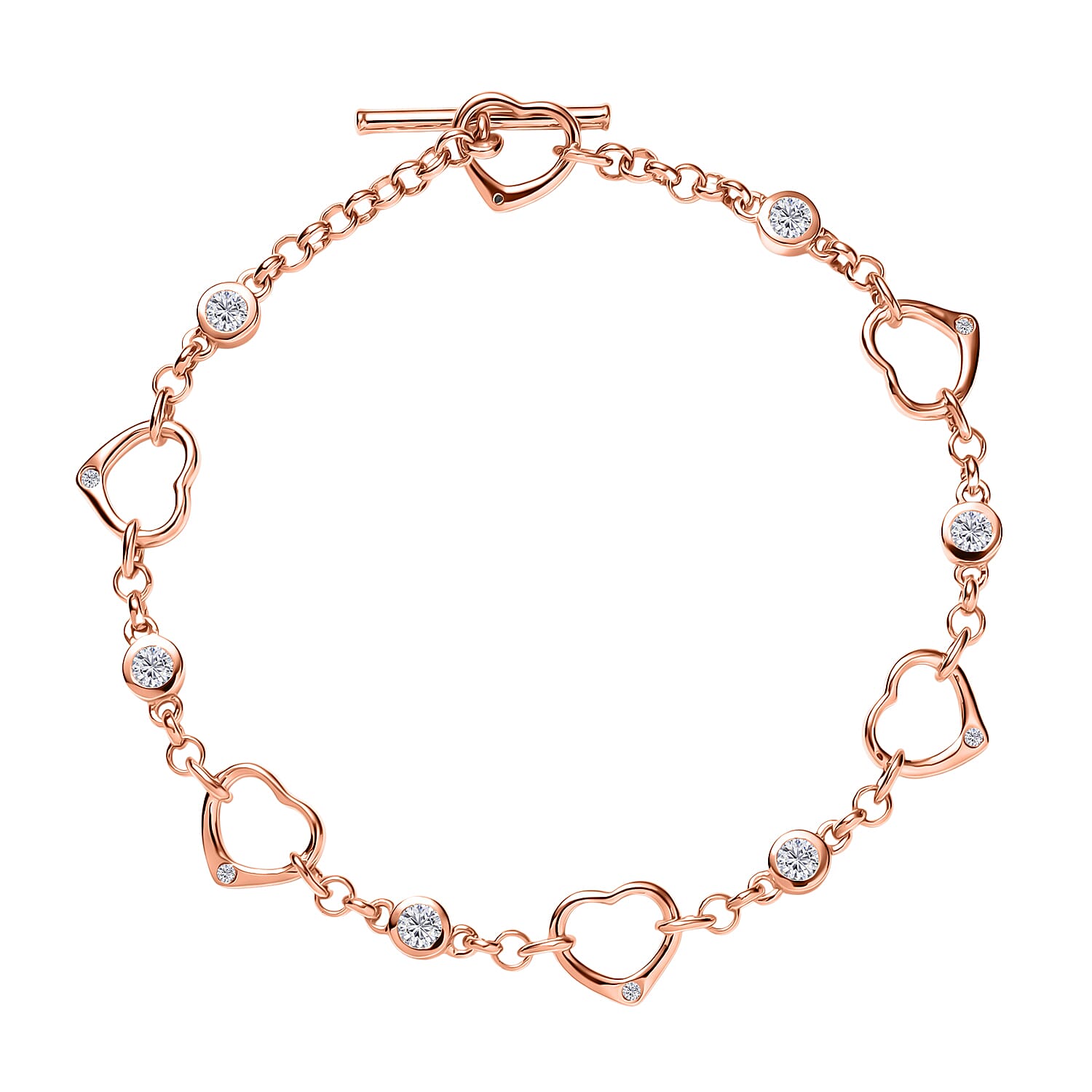 EverTrue Moissanite Bracelet in Platinum Bond (7.25 In) 0.75 ctw