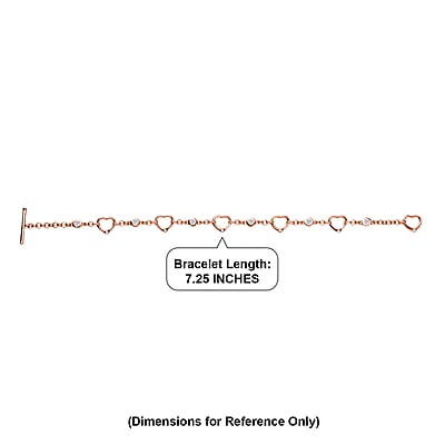 EverTrue Moissanite 0.75 ctw Forever Linked Hearts Bracelet in 18K Rose Gold Plated (7.25 In)