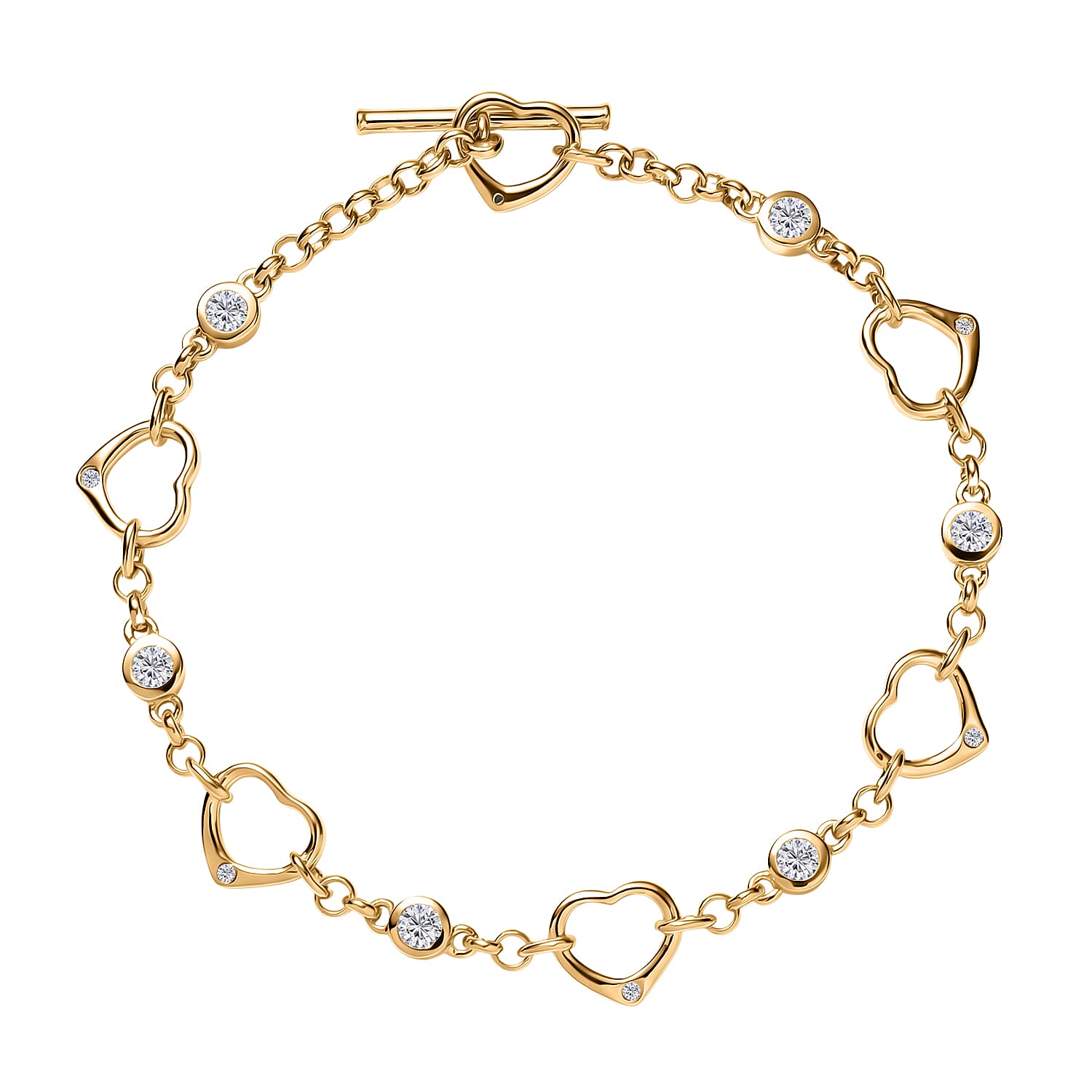 EverTrue Moissanite Bracelet in Platinum Bond (7.25 In) 0.75 ctw
