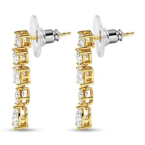 D'Joy Moissanite 3.65 ctw Cascading Droplets Earrings in 18K Vermeil Yellow Gold Over Sterling Silver