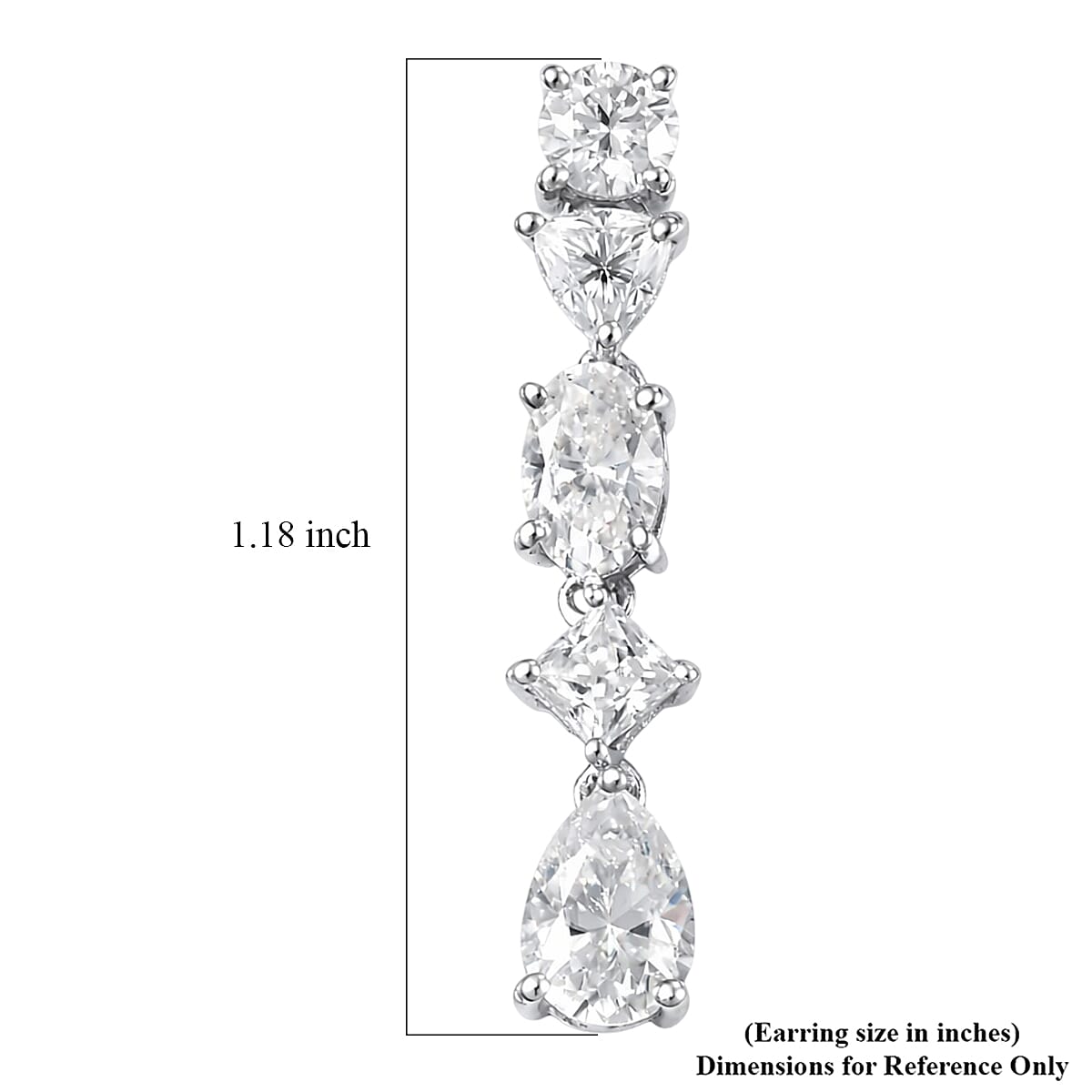 D'Joy Moissanite 3.65 ctw Cascading Droplets Earrings in Rhodium Over Sterling Silver image number 5
