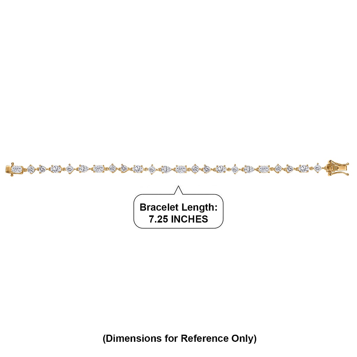 D'Joy Moissanite Bracelet in 18K Vermeil YG Over Sterling Silver (7.25 In) 7.80 ctw image number 4