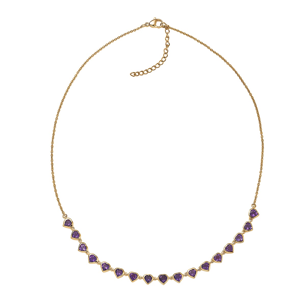 EverTrue African Amethyst 7.15 ctw Amour Necklace in 18K YG Plated and ION Plated YG Stainless Steel 18-20 Inches  image number 3