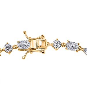 D'Joy Moissanite 8.15 ctw Cascading Droplets Bracelet in 18K Vermeil Yellow Gold Over Sterling Silver (6.50 In)