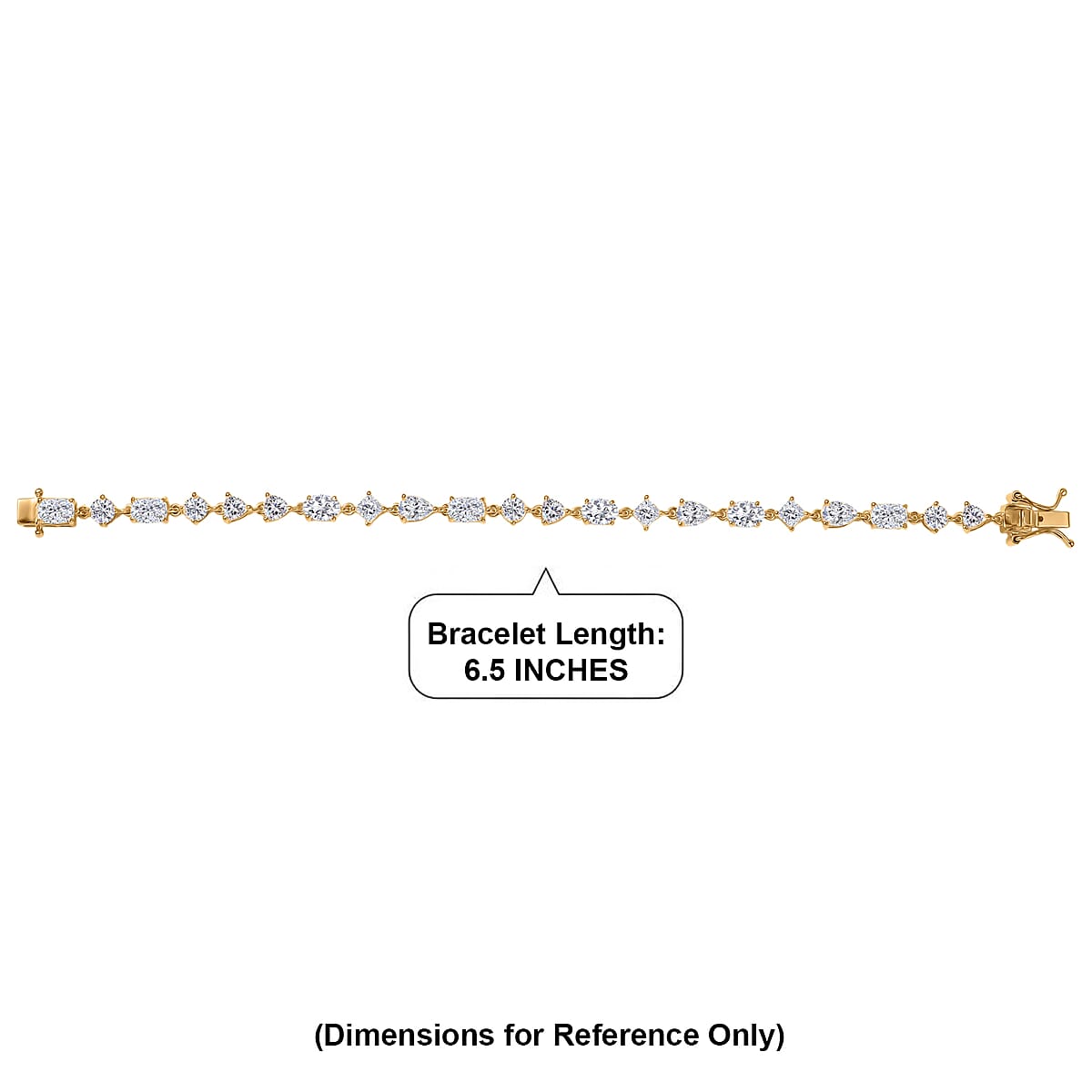 D'Joy Moissanite 8.15 ctw Cascading Droplets Bracelet in 18K Vermeil Yellow Gold Over Sterling Silver (6.50 In) image number 4
