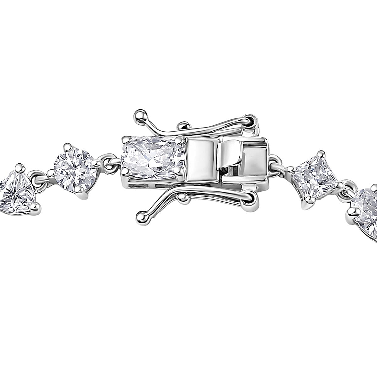 D'Joy Moissanite 8.15 ctw Cascading Droplets Bracelet in Rhodium Over Sterling Silver (6.50 In)