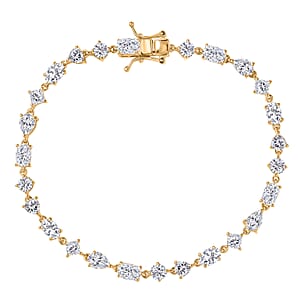 D'Joy Moissanite 8.15 ctw Cascading Droplets Bracelet in 18K Vermeil Yellow Gold Over Sterling Silver (8.00 In)