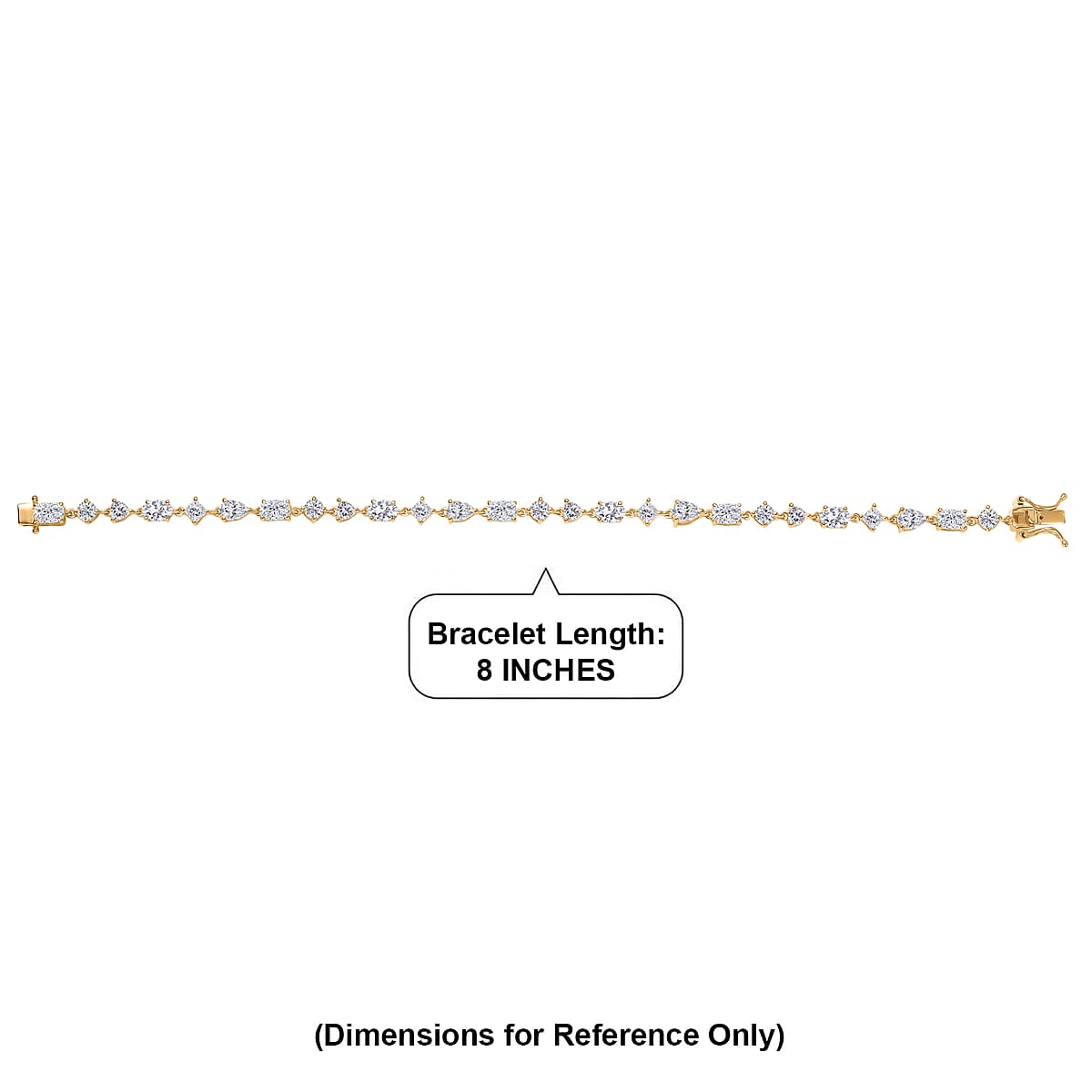 D'Joy Moissanite 8.15 ctw Cascading Droplets Bracelet in 18K Vermeil Yellow Gold Over Sterling Silver (8.00 In) image number 4