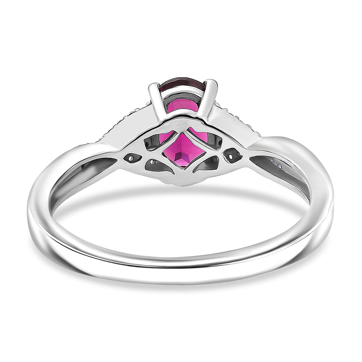 D'Joy Radiant Ember Garnet and Multi Gemstone 1.20 ctw Infinity Ring in Rhodium Over Sterling Silver (Size 10.0) image number 4
