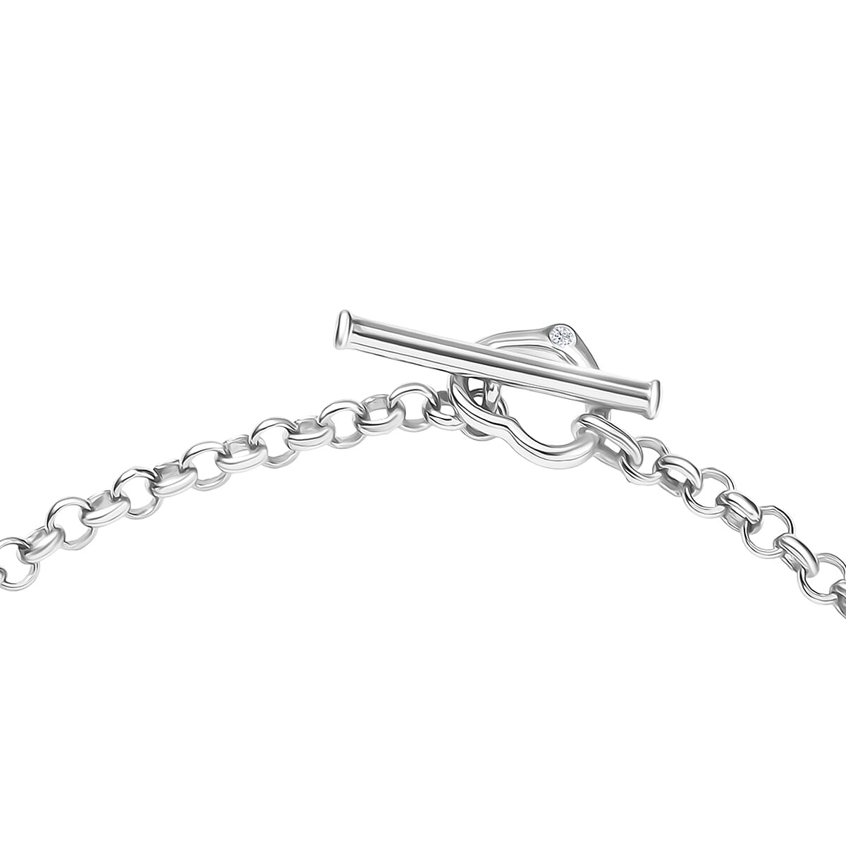 EverTrue Moissanite Forever Linked Hearts Bracelet in Platinum Bond (8.00 In) 0.75 ctw image number 3