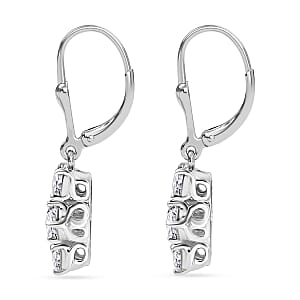 D'Joy Moissanite 1.90 ctw Earrings in Platinum Over Sterling Silver