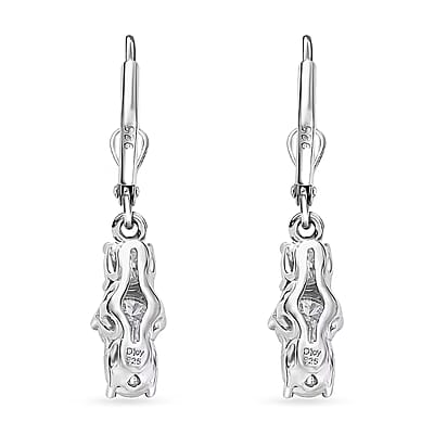 D'Joy Moissanite 1.90 ctw Trinity Earrings in Platinum Over Sterling Silver