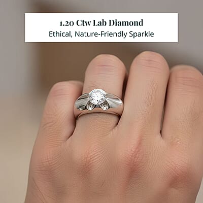 Luxuriant G, SI Lab Grown Diamond Men's Ring in Sterling Silver 1.20 ctw (Size 10.0)