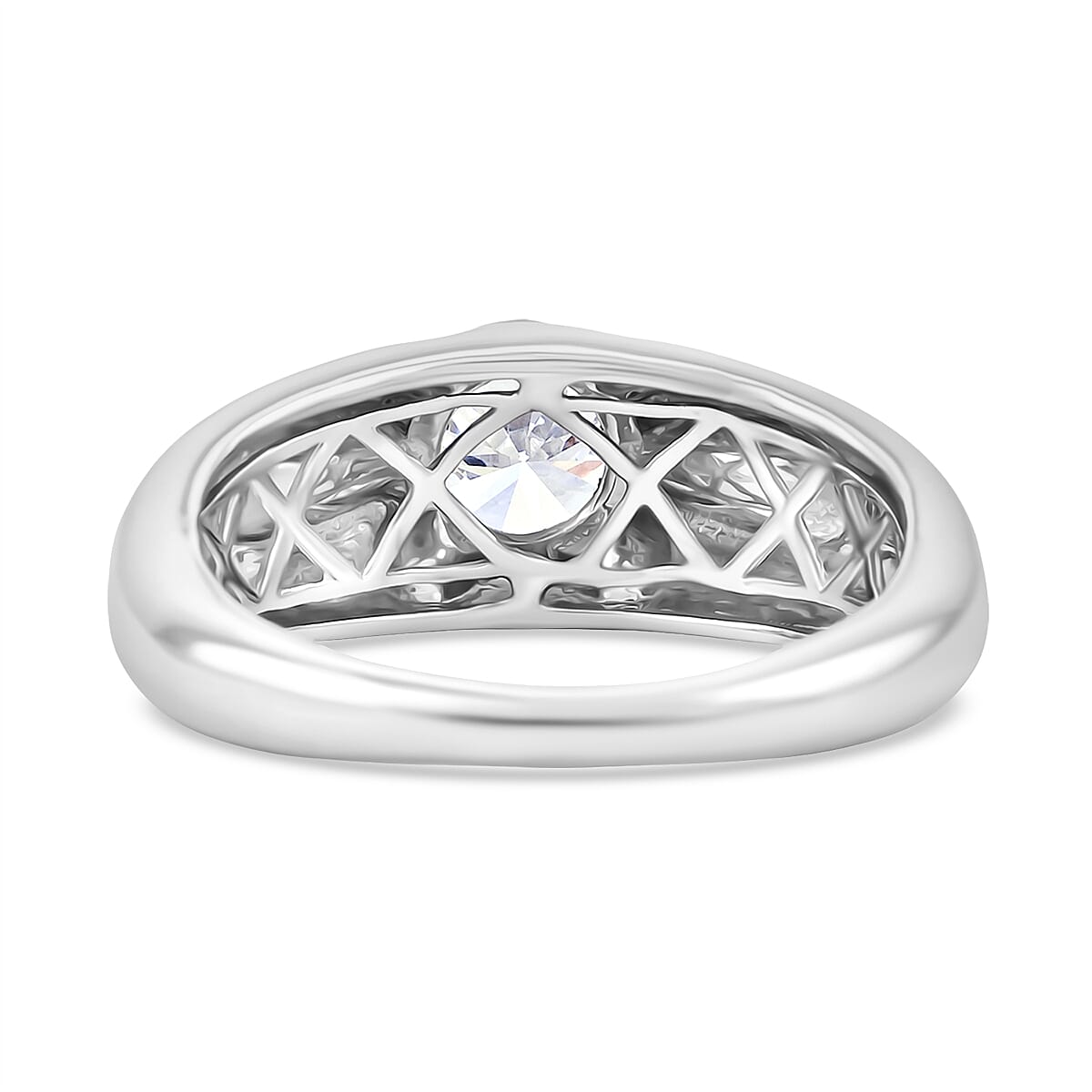 Luxuriant Lab Grown Diamond G SI 1.20 ctw Men's Ring in Sterling Silver (Size 10.0) image number 4