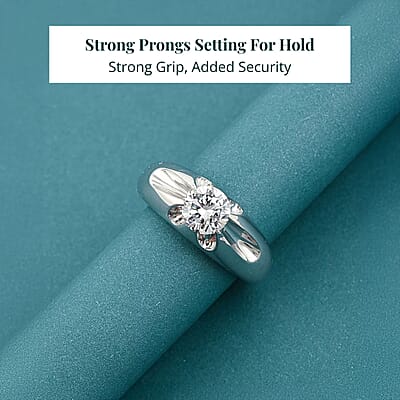 Luxuriant G, SI Lab Grown Diamond Men's Ring in Sterling Silver 1.20 ctw (Size 10.0)