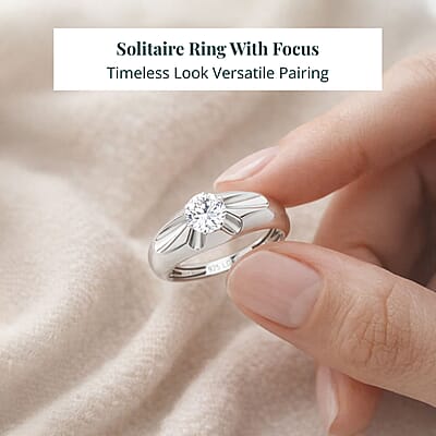 Luxuriant G, SI Lab Grown Diamond Men's Ring in Sterling Silver 1.20 ctw (Size 10.0)