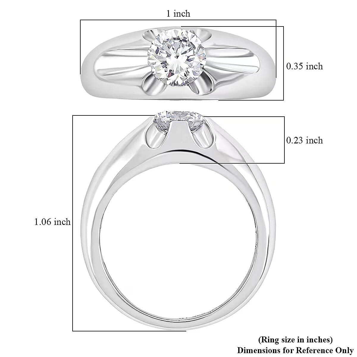Luxuriant G, SI Lab Grown Diamond Men's Ring in Sterling Silver 1.20 ctw (Size 11.0) image number 6