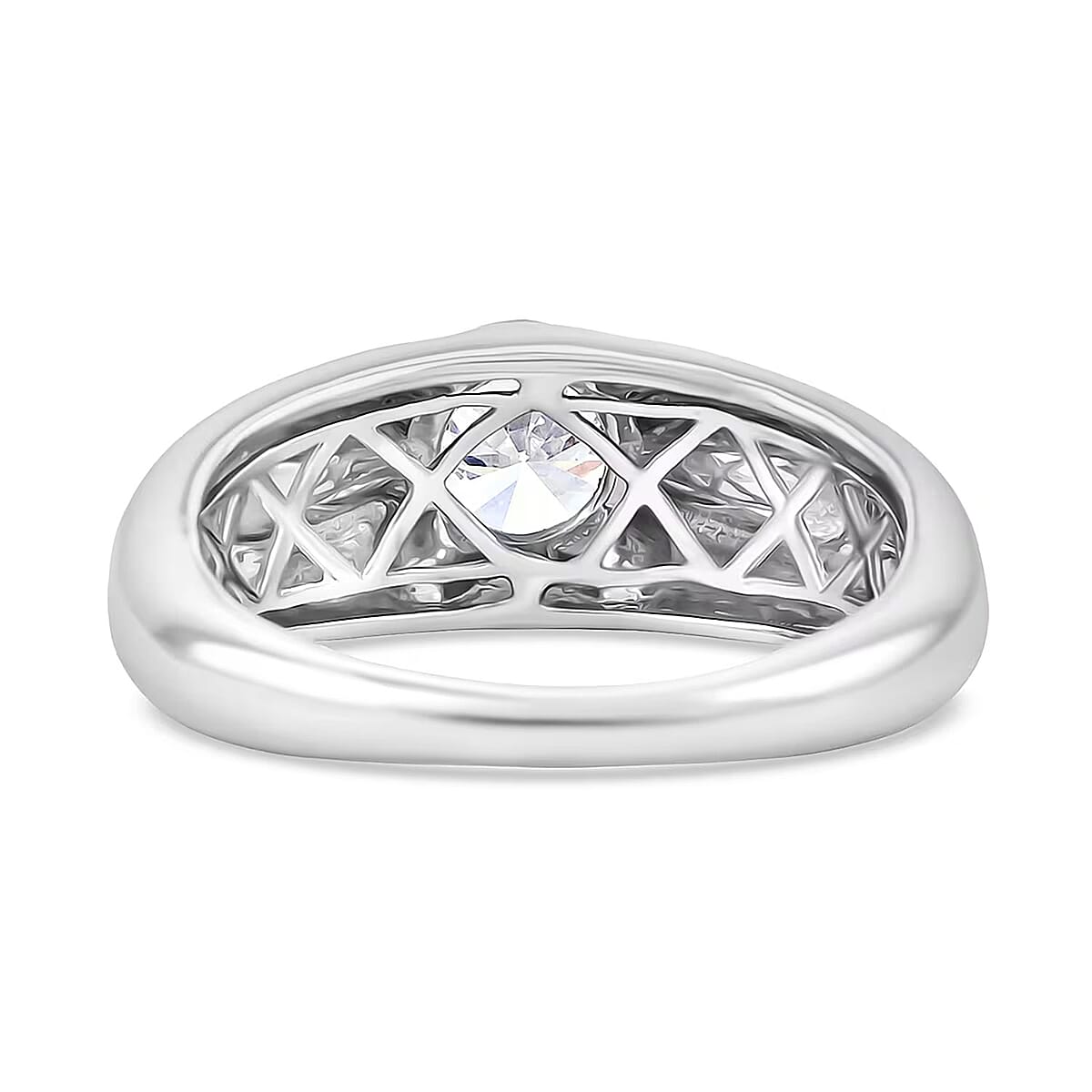 Luxuriant G, SI Lab Grown Diamond Men's Ring in Sterling Silver 1.20 ctw (Size 12.0) image number 7