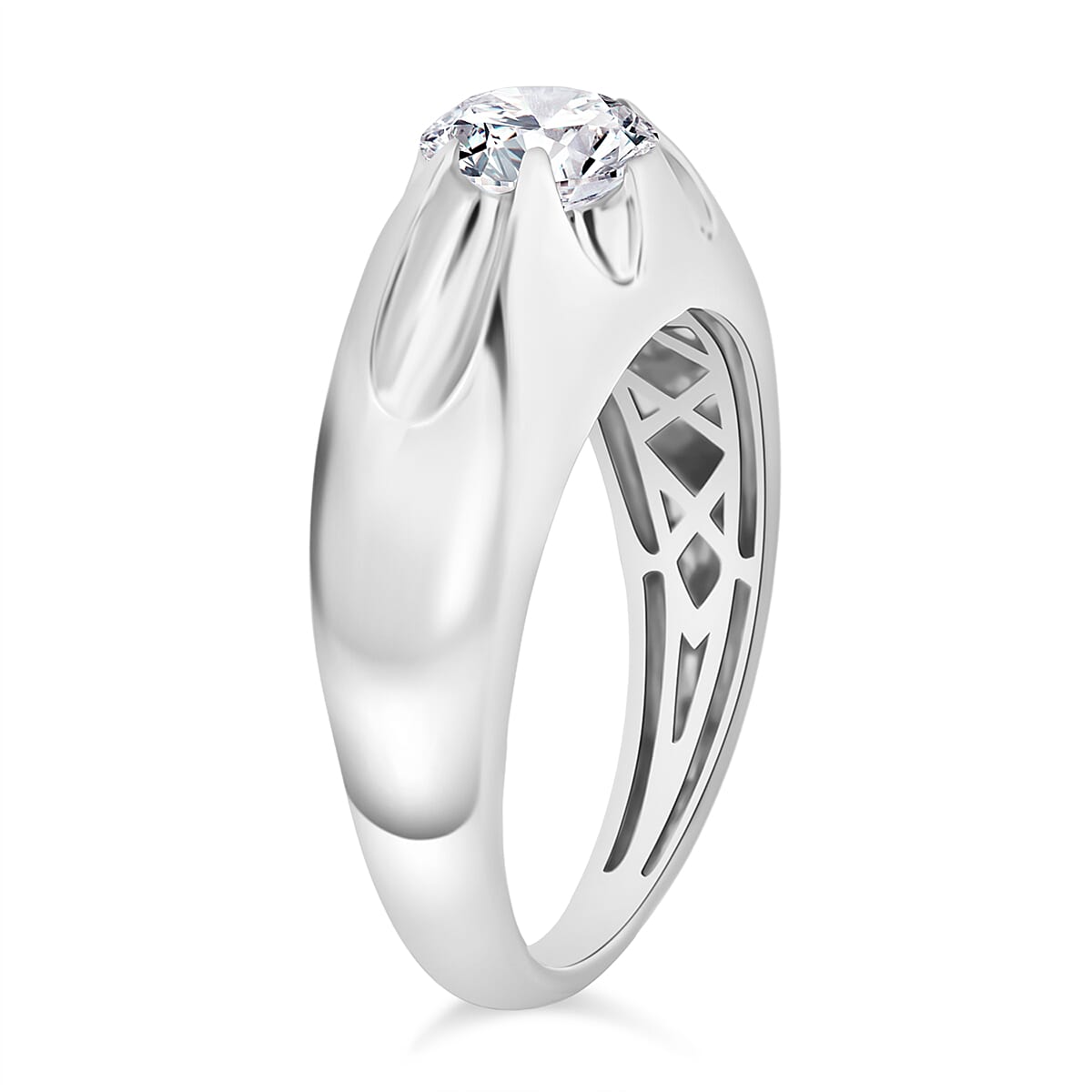 Luxuriant Lab Grown Diamond G SI 1.20 ctw Men's Ring in Sterling Silver (Size 9.0)  image number 3