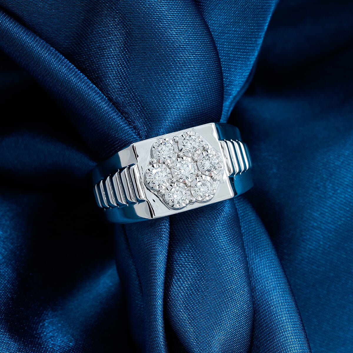 Luxuriant Lab Grown Diamond 0.50 ctw Ring in Sterling Silver (Size 10.0)  image number 1