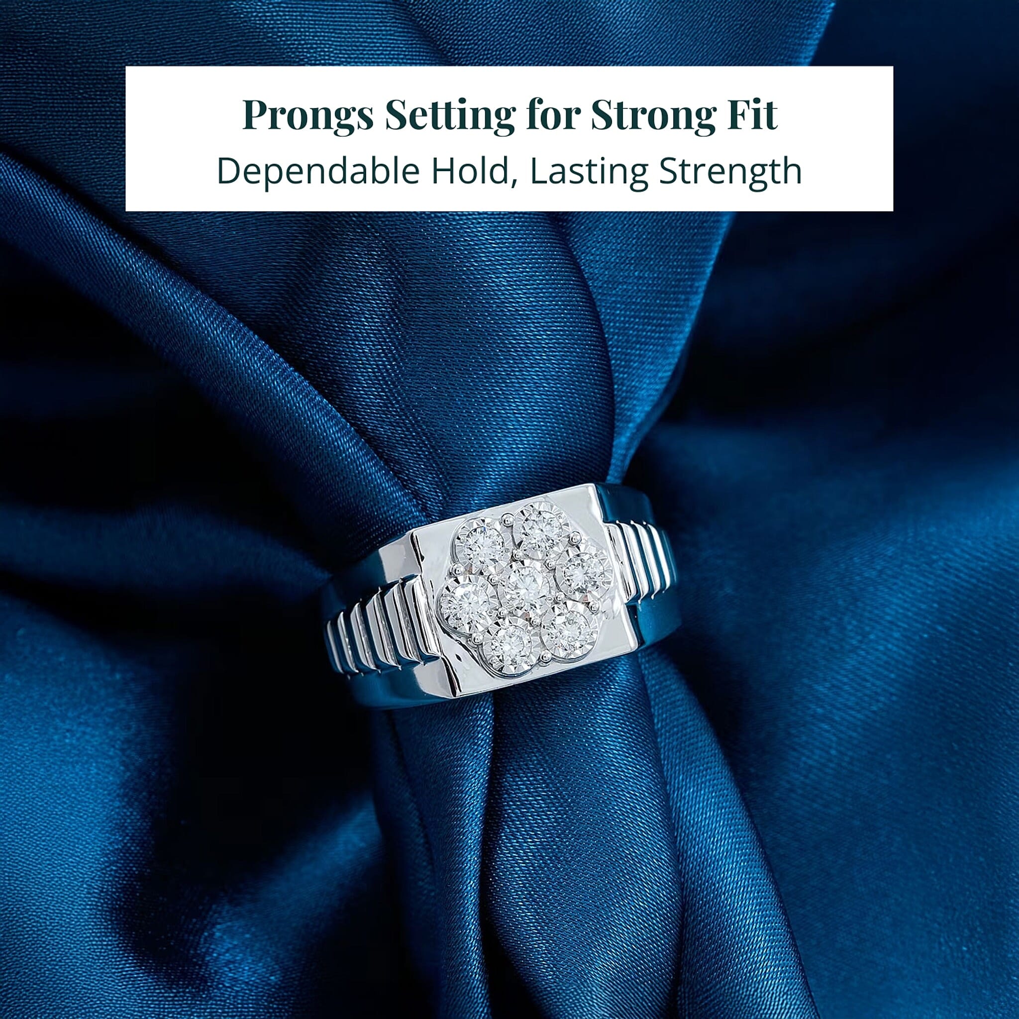 Luxuriant Lab Grown Diamond Men's Ring in Sterling Silver 0.50 ctw (Size 10.0)