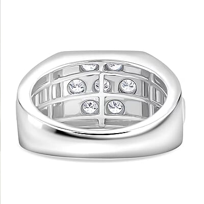 Luxuriant Lab Grown Diamond Men's Ring in Sterling Silver 0.50 ctw (Size 10.0)