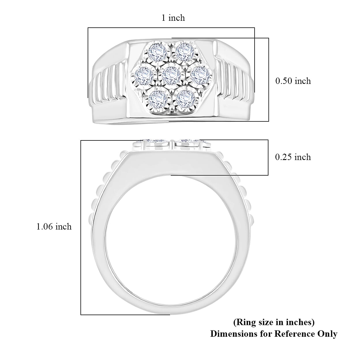 Luxuriant Lab Grown Diamond 0.50 ctw Ring in Sterling Silver (Size 11.0)  image number 5