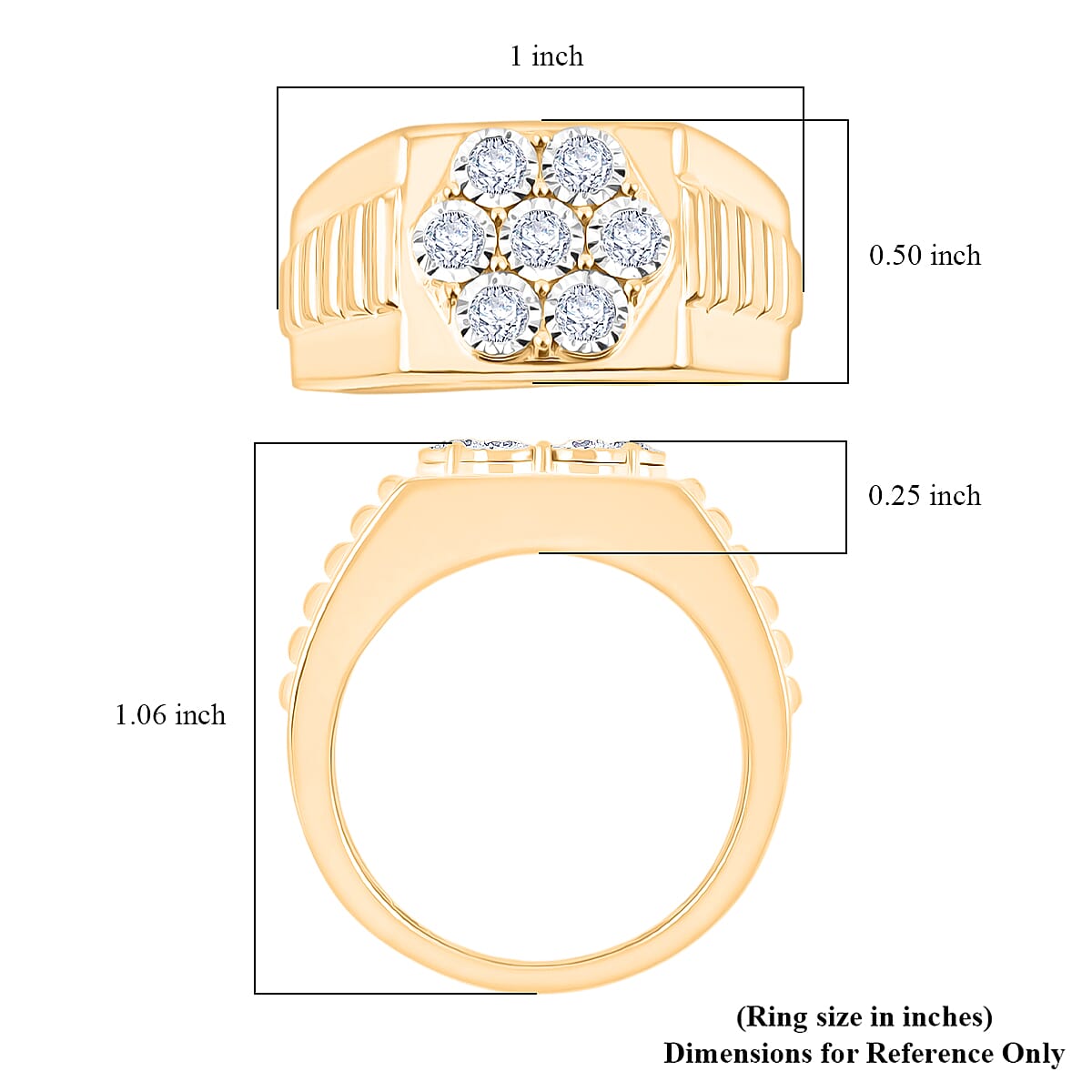 Luxuriant Lab Grown Diamond 0.50 ctw Ring in 14K YG Over Sterling Silver (Size 10.0)  image number 5