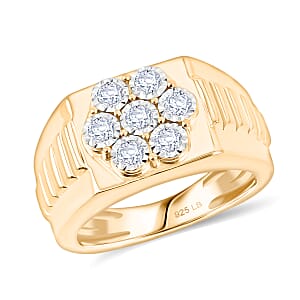 Luxuriant Lab Grown Diamond 0.50 ctw Ring in 14K YG Over Sterling Silver (Size 13.0) 