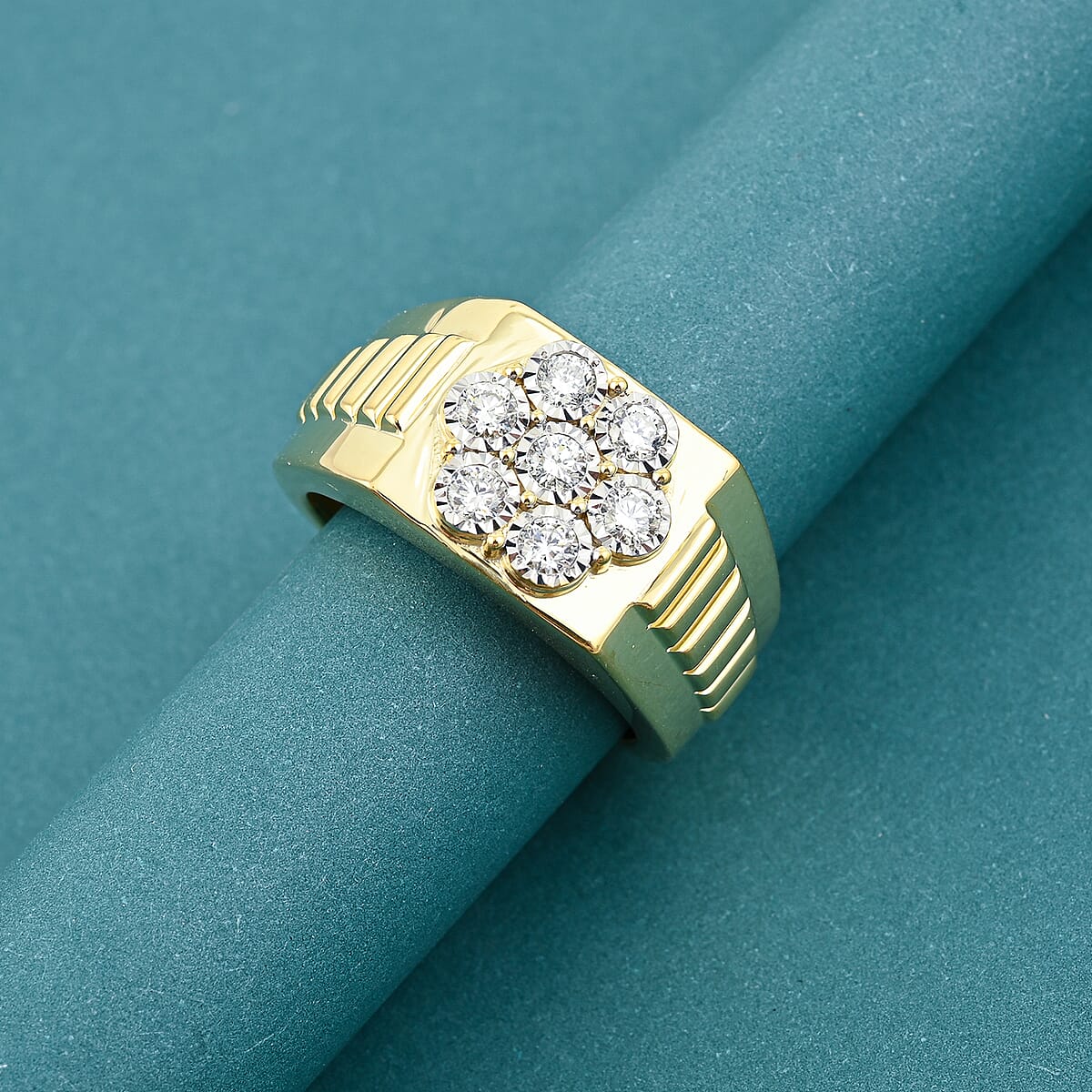 Luxuriant Lab Grown Diamond 0.50 ctw Ring in 14K YG Over Sterling Silver (Size 13.0)  image number 1