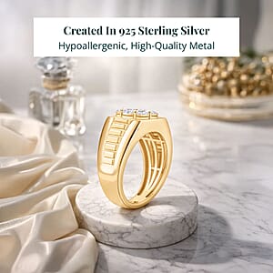 Luxuriant Lab Grown Diamond Men's Ring in 14K YG Over Sterling Silver 0.50 ctw (Size 9.0)