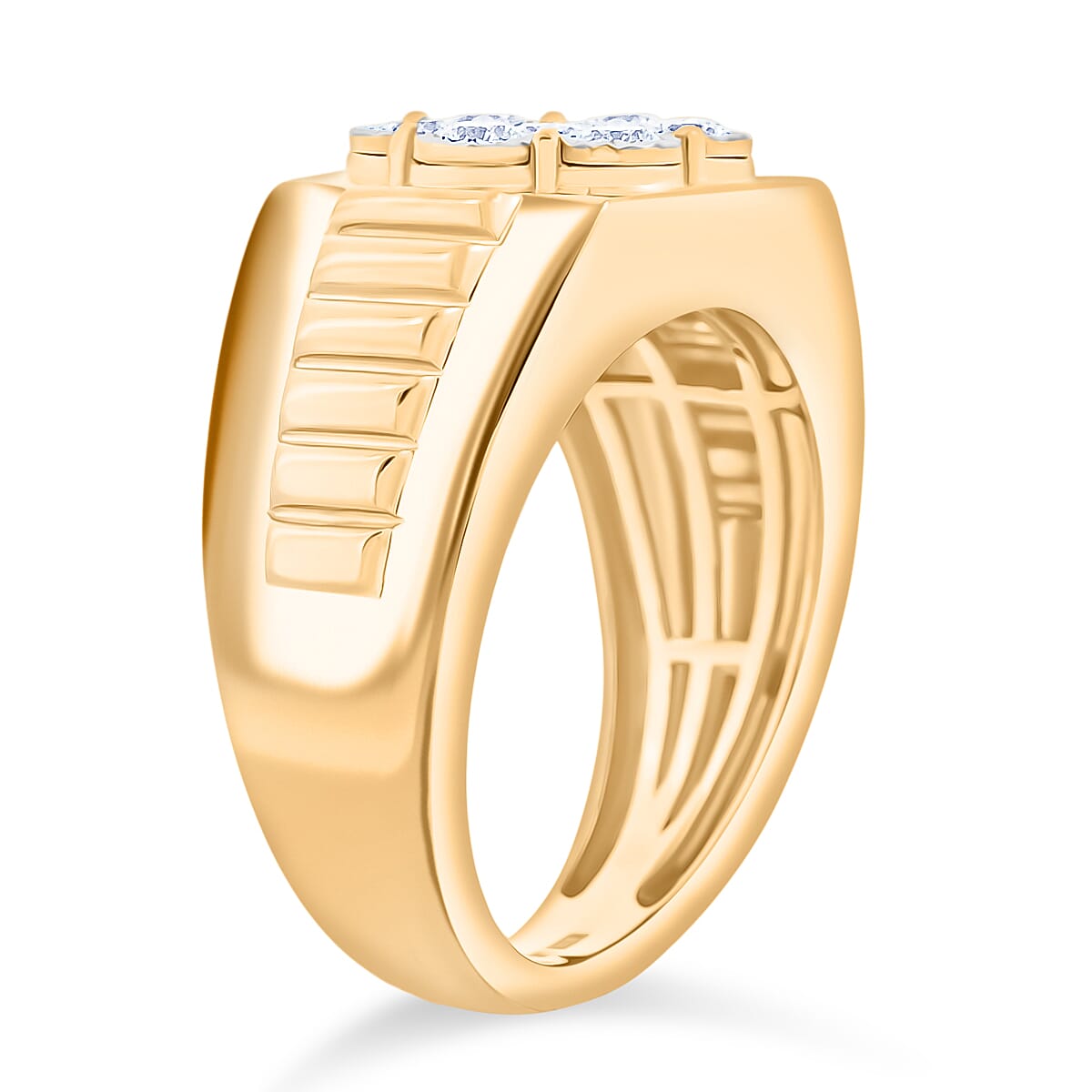 Luxuriant Lab Grown Diamond 0.50 ctw Ring in 14K YG Over Sterling Silver (Size 9.0)  image number 3