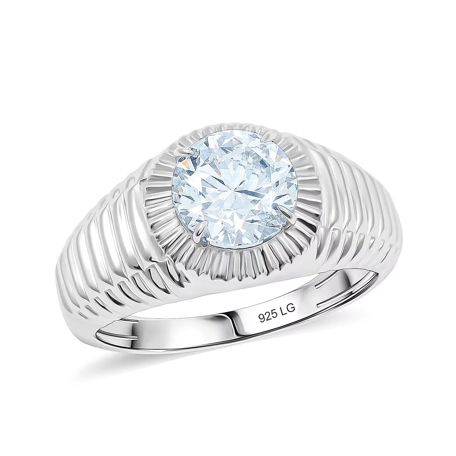 Luxuriant Lab Grown Diamond Men's Ring in Sterling Silver 2.00 ctw (Size 10.0)