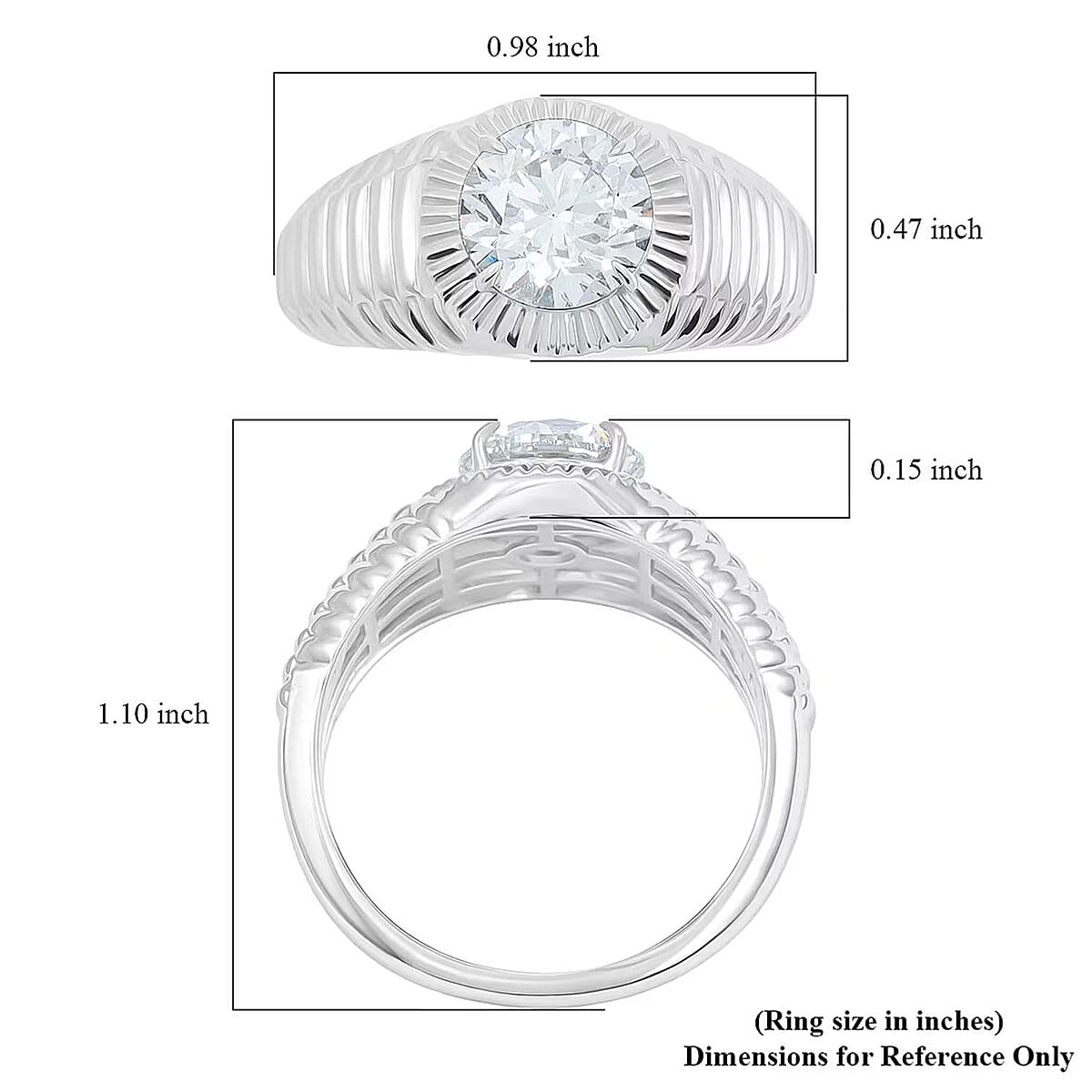 Luxuriant Lab Grown Diamond Men's Ring in Sterling Silver 2.00 ctw (Size 10.0) image number 6