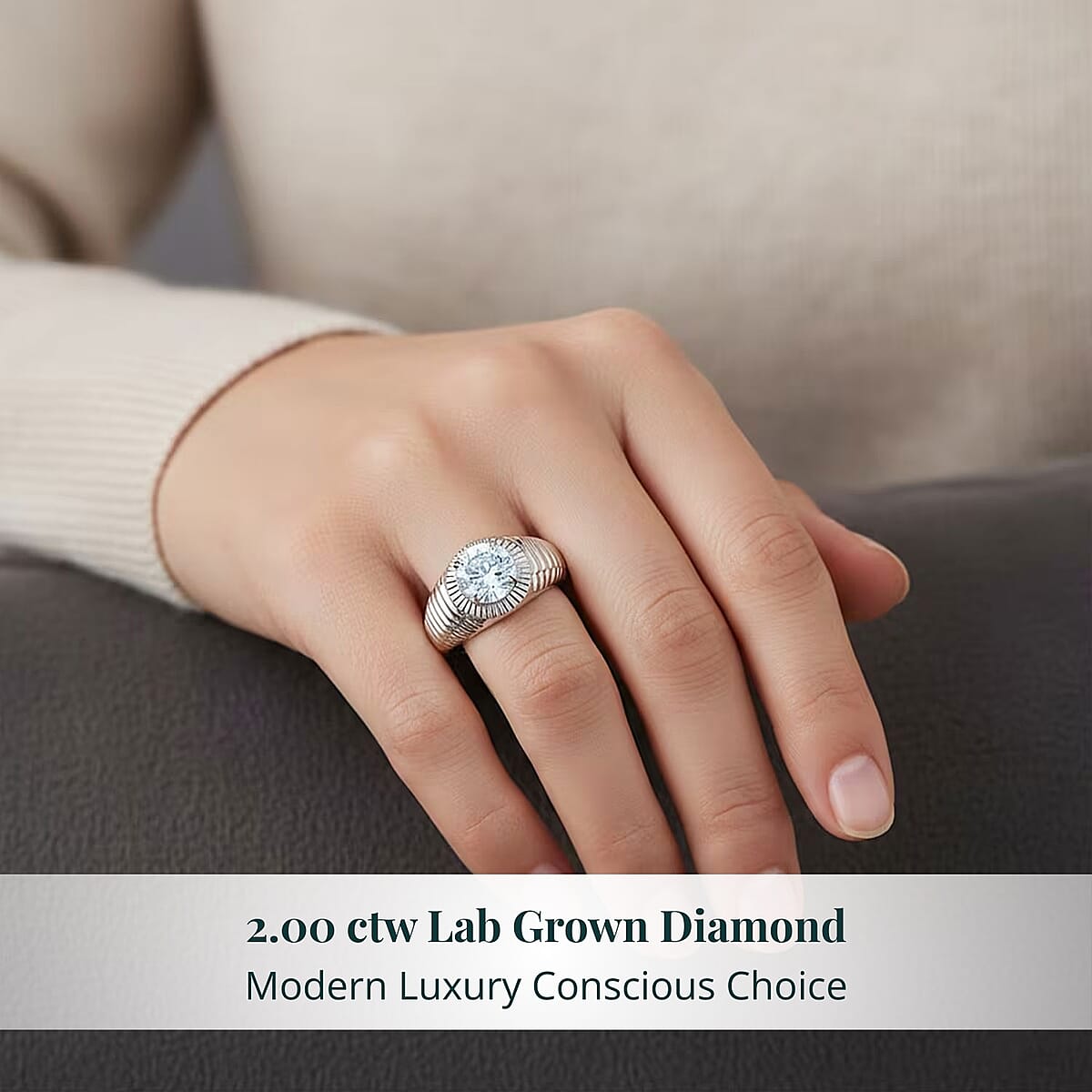 Luxuriant Lab Grown Diamond Men's Ring in Sterling Silver 2.00 ctw (Size 11.0) image number 1