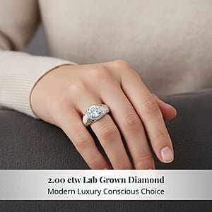 Luxuriant Lab Grown Diamond Men's Ring in Sterling Silver 2.00 ctw (Size 11.0)
